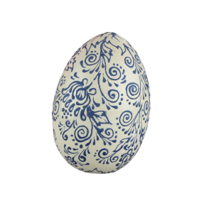 Kerámia húsvéti tojás, nagy, népies mintával