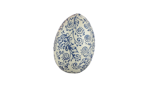 Kerámia húsvéti tojás, nagy, népies mintával
