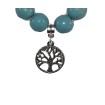 Kerámia nyaklánc kék gyöngyökből, életfa medállal