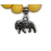 Kerámianyaklánc, sárga, elefánt medál
