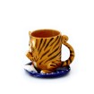 Csésze tányérral, állatka, tigris, vastagabb bajusz